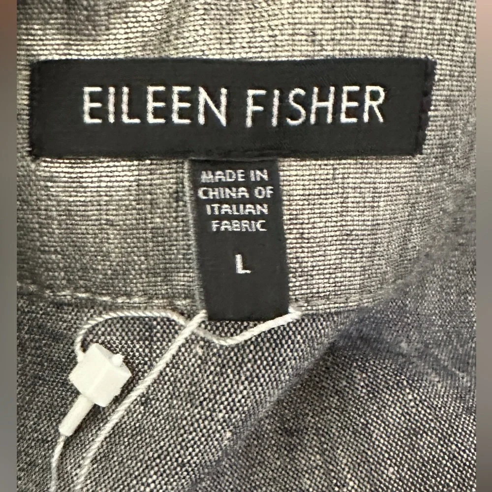 NWOT Eileen Fisher Silver Metallic Linen Blend Lantern Skirt Size L - Picture 12 of 13